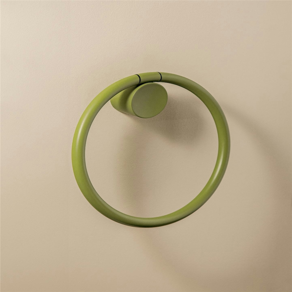 image 1 of Cosmic Wall Mounted Hand Towel Circular Ring with Stainless Steel Olive 21 cm