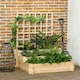 image 2 of Outsunny 3 Tier Wooden Garden Planters with Trellis for Vine Climbing Plants