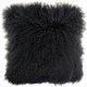 image 1 of SNUGRUGS Mongolian Sheepskin Cushion - Large Square - 60cm x 60cm | Black | 60 x 60cm