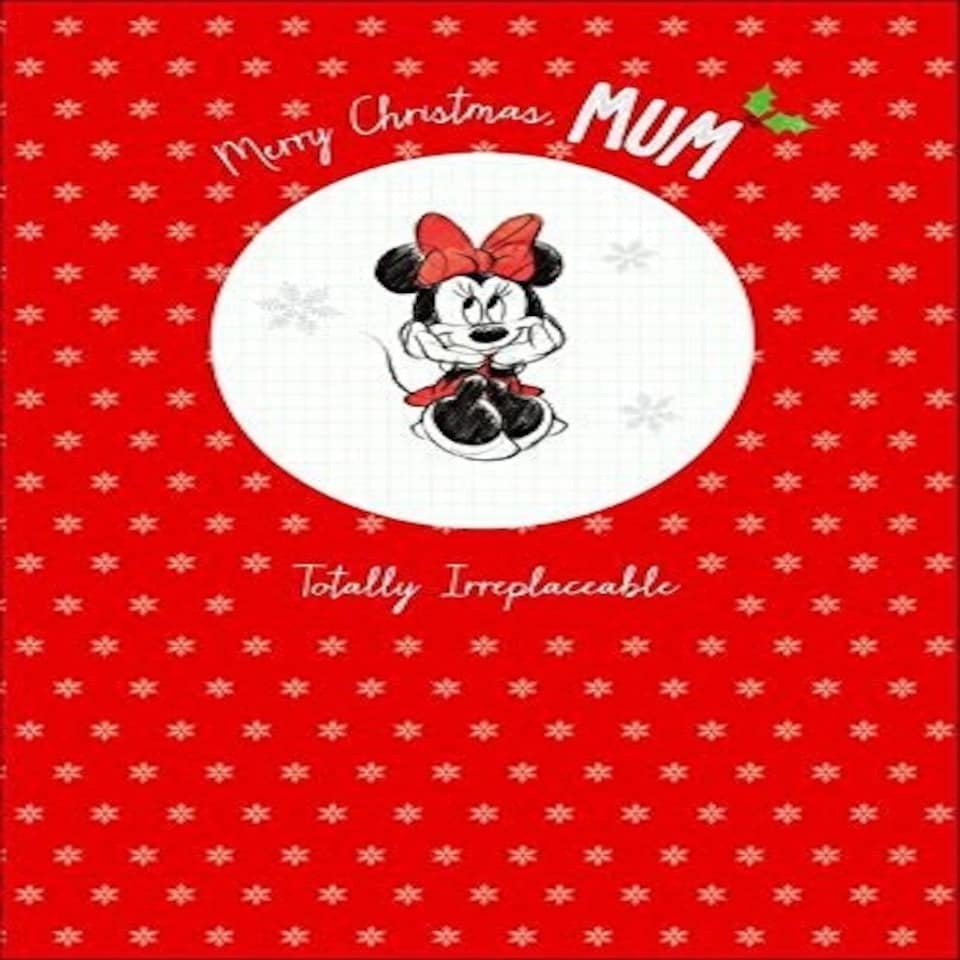 image 1 of For Mum Minnie Mouse Beautiful Red Christmas Card