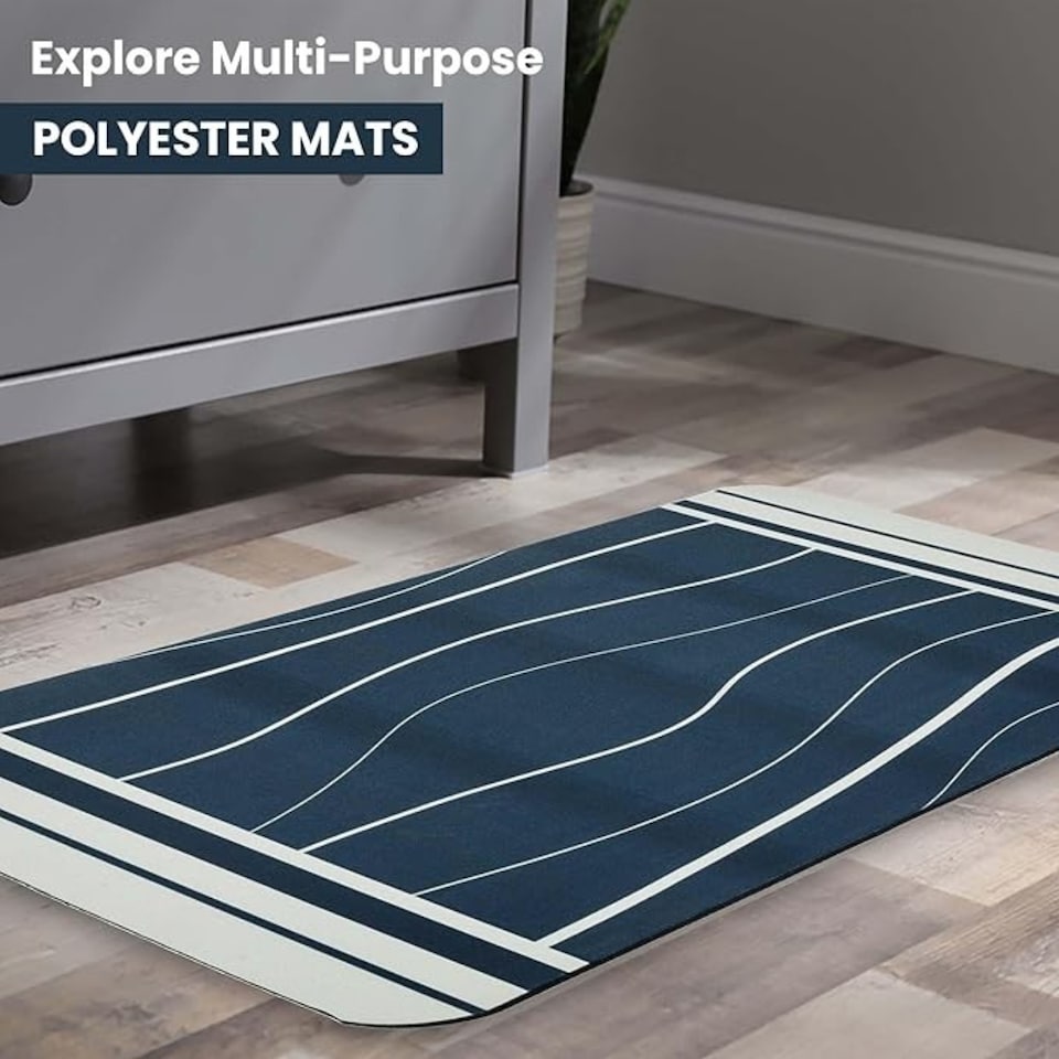 image 1 of Blue Canyon Berkeley Mat Blue Durable Anti Slip Indoor Outdoor Floor Mat