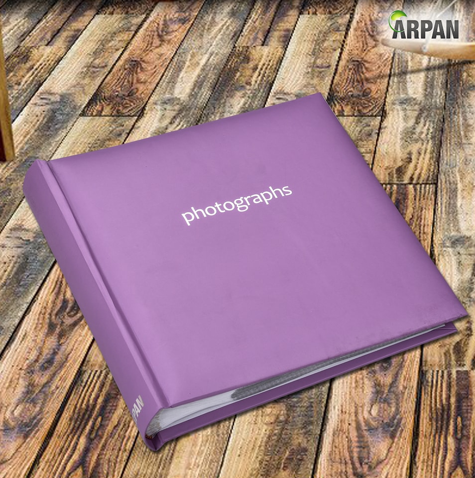 image 1 of ARPAN Slip In Case Book-Bound Memo Photo Album – Holds 200 Photos 6" x 4" (10x15cm) – Hardcover Memory Album with Writing Space for Family, Wedding & Travel Pictures