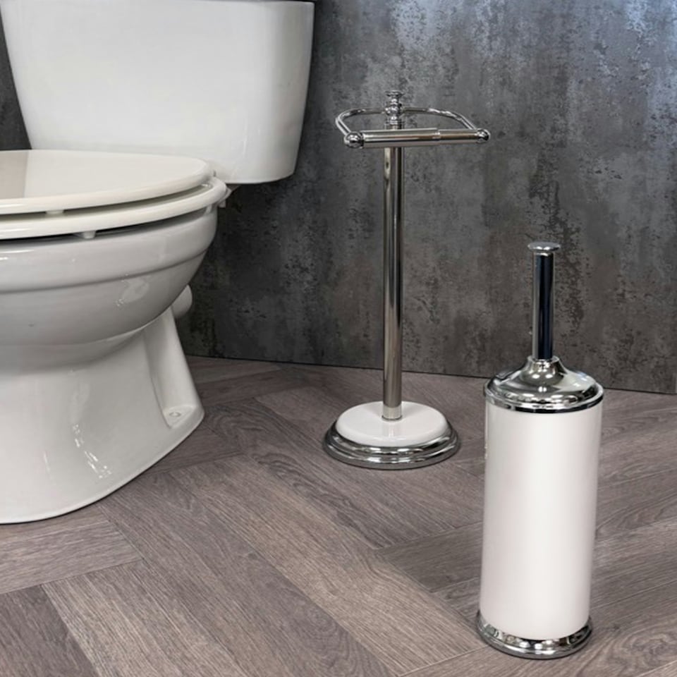 image 1 of Showerdrape Opera 2 Piece Bathroom Accessory Set Toilet Roll Holder & Toilet Brush