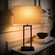 image 3 of ValueLights Gloria Black Double Stem Metal Table Lamp with Rectangular Lamp Shade | Black