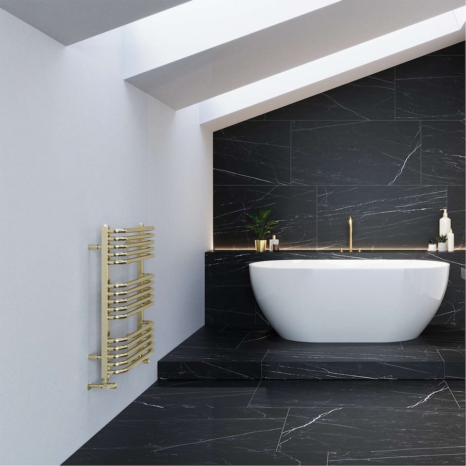 image 1 of Crossmoor - Polished Gold Towel Radiator - H736mm x W500mm