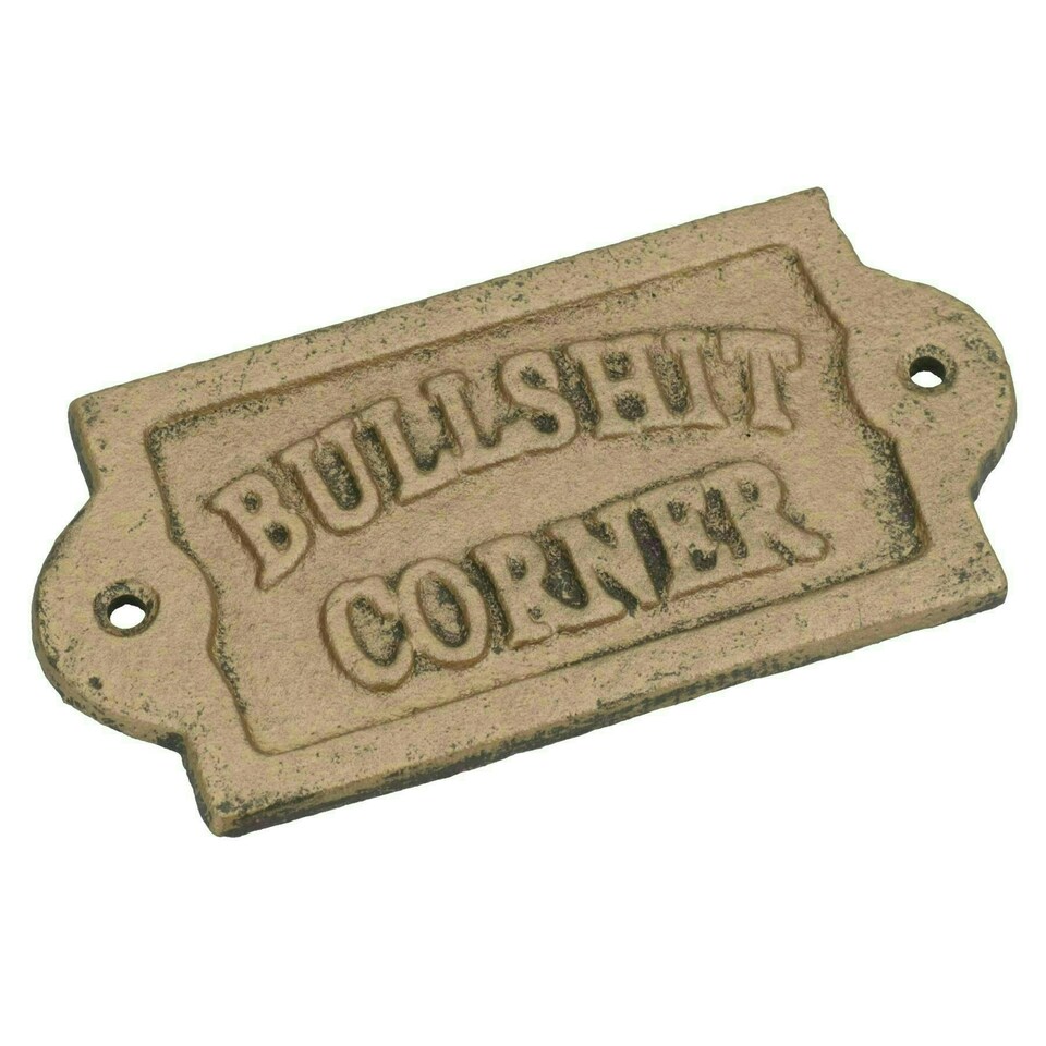 image 1 of Bullsh*t Corner Cast Iron Sign Plaque Door Wall House Home Gate Garden Humor