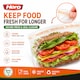 image 2 of Hero Reusable Press Seal Freezer Bags - Pack of 50 BPA Free Food Storage Bags for Sandwiches, Fruit, Meat, Vegetables & Freezer Storage
