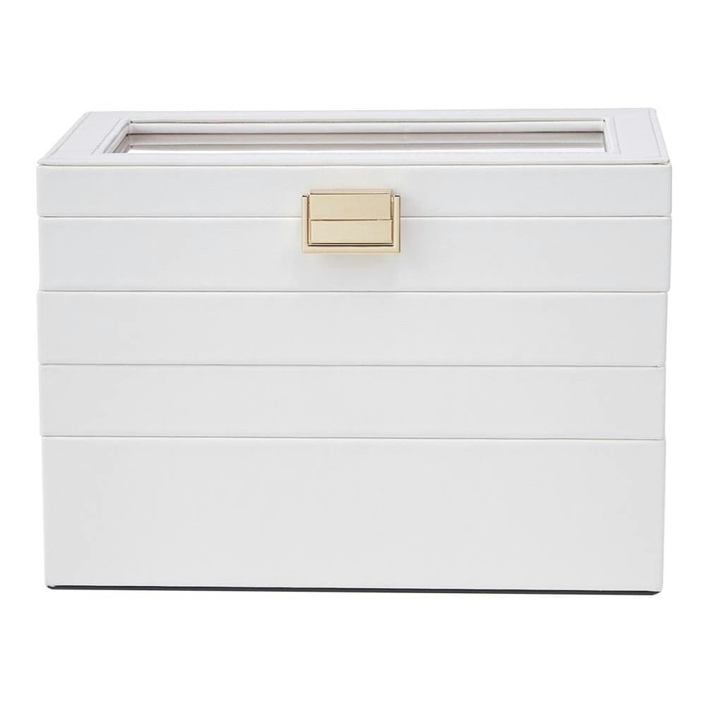 Living and Home 4-Tier Jewellery Storage Box with Transparent Lid - White