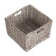 image 3 of Small Square Antique Wash Unlined Storage Basket | Brown | Brown