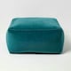 image 1 of Homescapes Teal Green Velvet Pouffe Bean Cube
