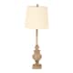 image 1 of Chiaro Candlestick Table Lamp with Linen Shade - Resin - L25 x W25 x H80 cm - Brown