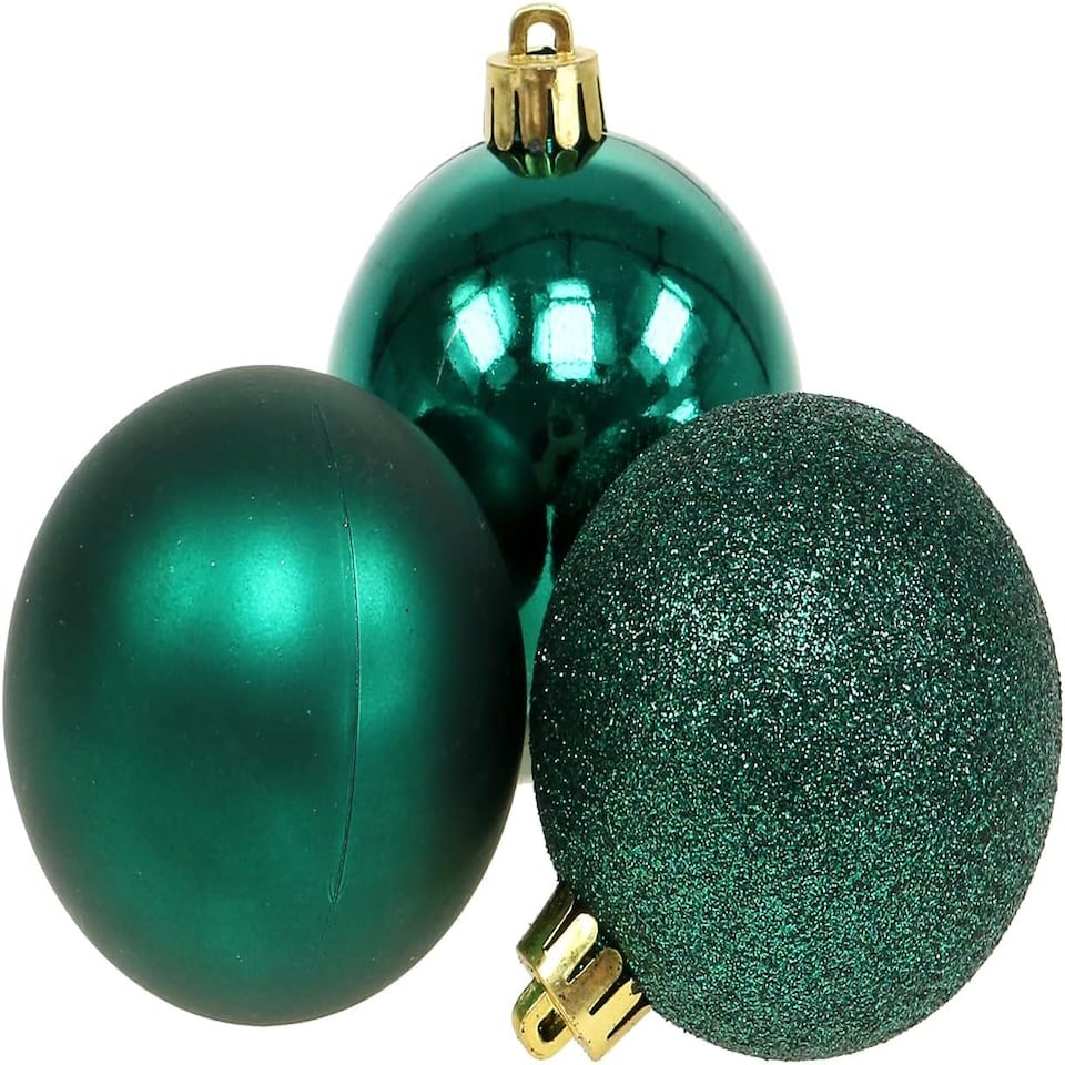 image 1 of 60mm/18Pcs Christmas Baubles Shatterproof Emerald Green,Tree Decorations