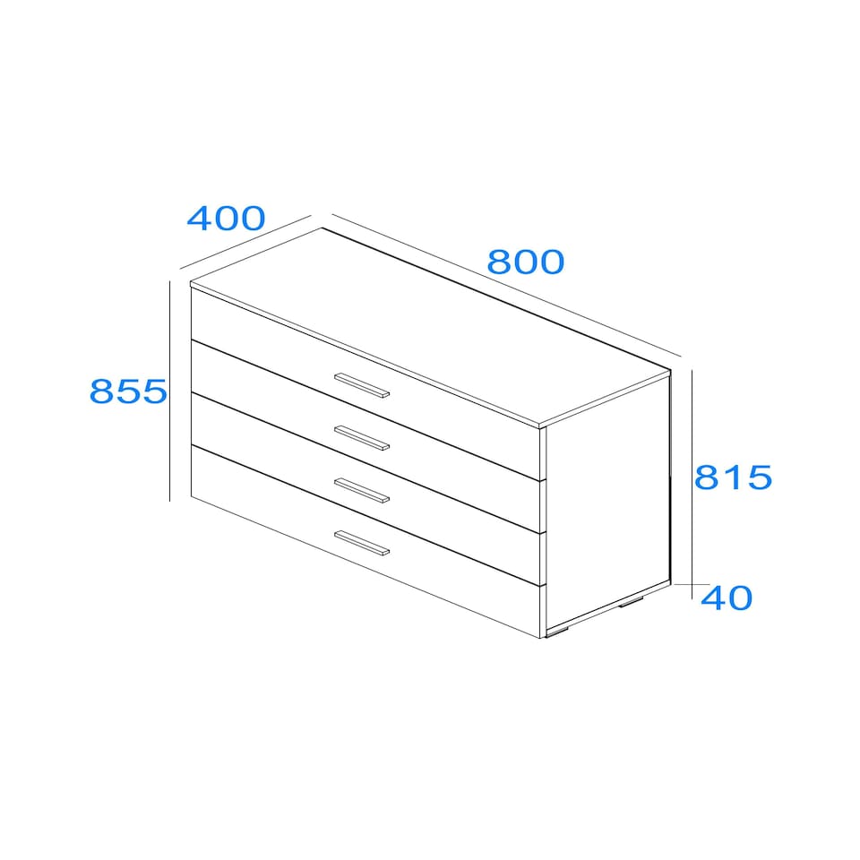 image 1 of Lido 4 Drawer White Gloss Chest of Drawers - White High Gloss Bedroom Storage with Matte Silver Handles | White | White | 1