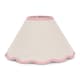 image 4 of ValueLights Florie Natural Small Taper Lamp Shade Scallop Pink Trim | Pink