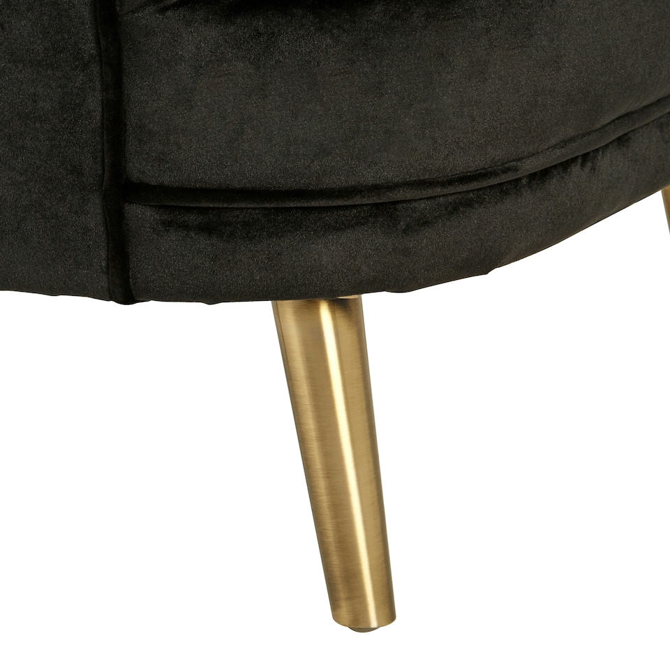 image 1 of Interiors by Premier Black Velvet Round Armchair, Built to Last Lounge Chair, Easy to Maintain Living Room Chair, Reliable chair