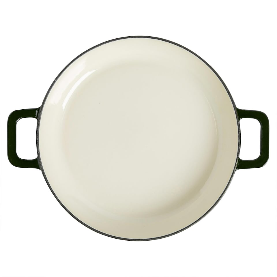 image 1 of Argon Tableware 2pc Shallow Cast Iron Casserole Dish Set - 2.3L/4.68L - Green | Green | Green | 2