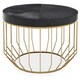 image 1 of Kensington Townhouse Hair On Hide Round Coffee Table Black