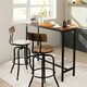 image 3 of COSTWAY Bar Table Counter Pub Table Sofa Console Table Brown