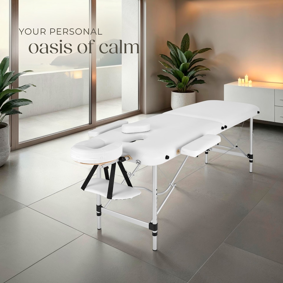 image 1 of Massage Table Set Massage Bench Massage Table 2 Zone Massage Bed Cosmetic Lounger Bag Bolsters Head And Armrests | White | white | 1