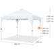 image 3 of Yaheetech 300 cm  × 300 cm Portable Instant Heavy-Duty Canopy White