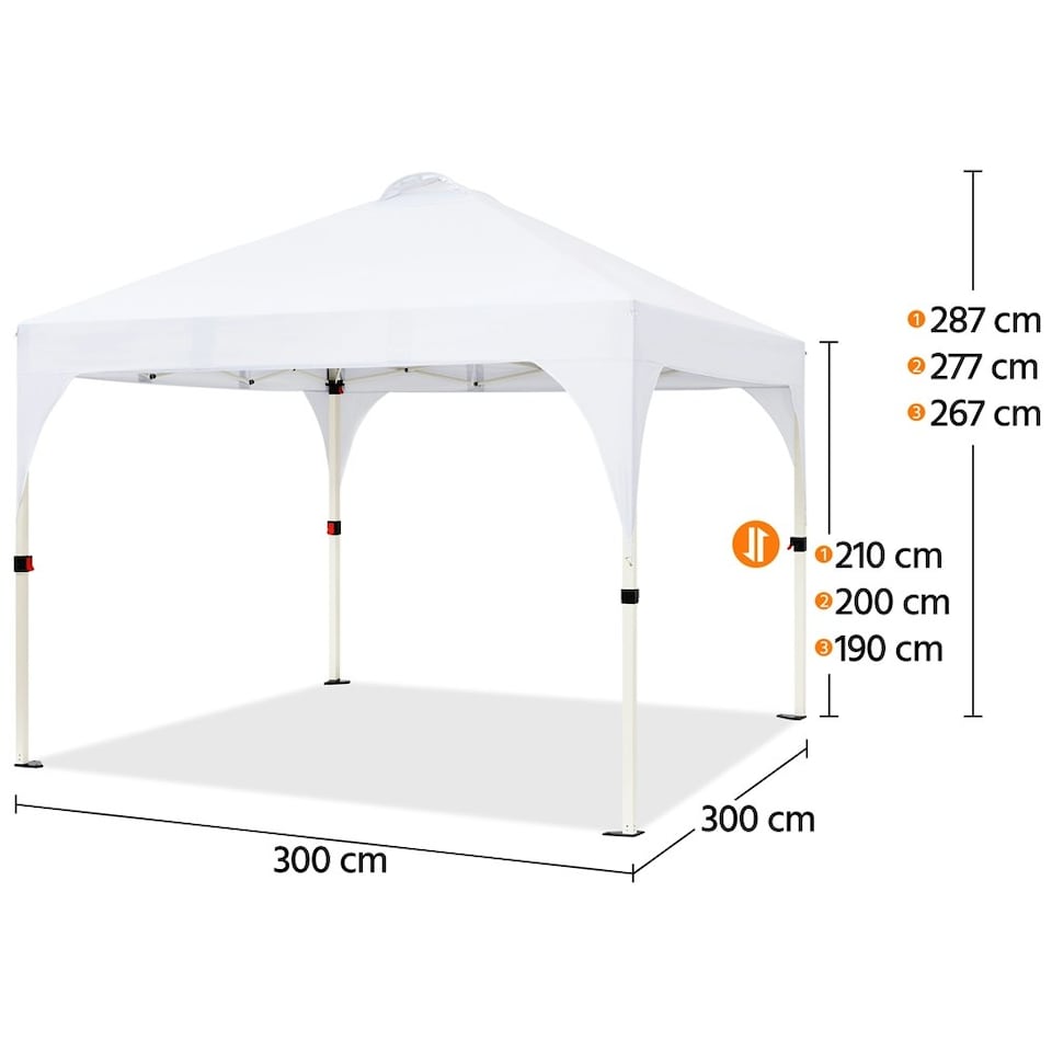 image 1 of Yaheetech 300 cm × 300 cm Portable Instant Heavy-Duty Canopy White