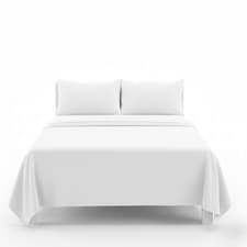 Easy Care Flat Bed Sheet Polycotton Durable Low Maintenance Bedding | White | Single