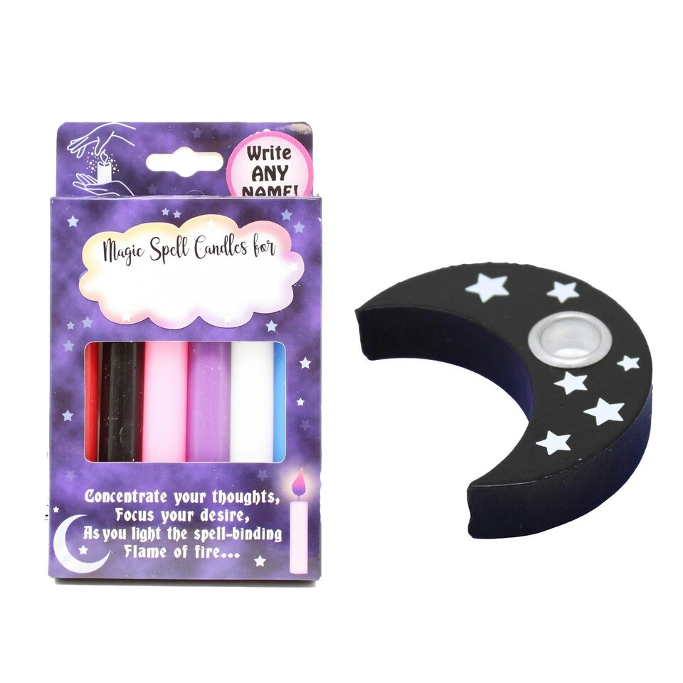 Spell Candle Holder & Candle Pack - Black Moon N/A
