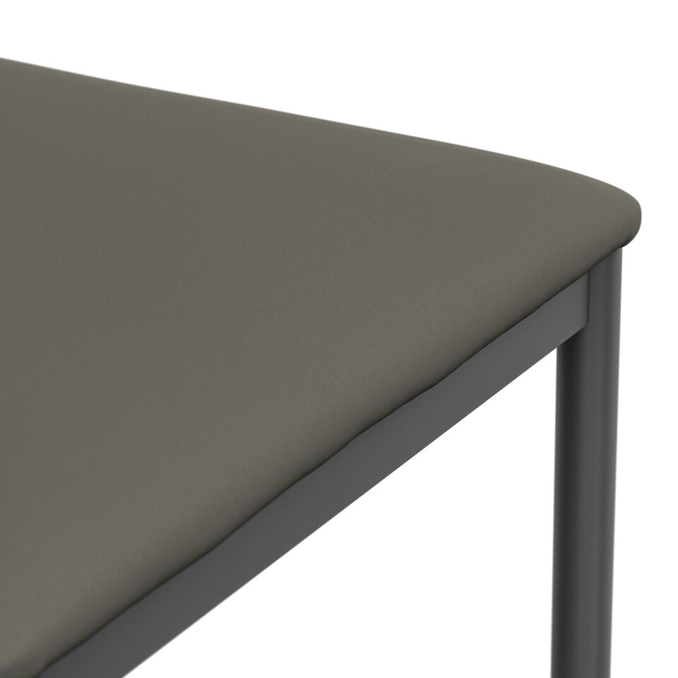image 1 of Set Of 2 Monza Faux Leather Dining Chair Modern Padded Seat Metal Legs Kitchen Grey | Grey