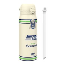 NFL x Sports, Vacuum Insulated Steel Bottle, Series, 750ml (24oz) | Cream | NFL Throwback Seahawks | One Size