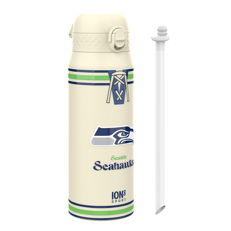 image 1 of NFL x Sports, Vacuum Insulated Steel Bottle, Series, 750ml (24oz) | Cream | NFL Throwback Seahawks | One Size