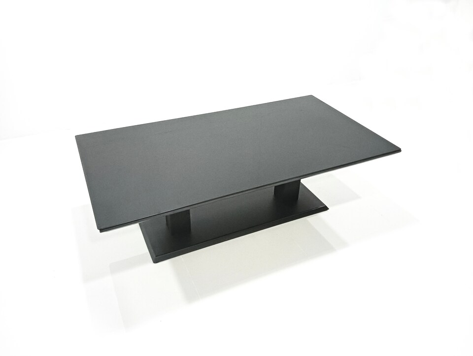 image 1 of Fimous 8 Seater Aluminium Outdoor Garden Furniture Set with Adjustable Rising Lifting Dining Table 3 Seater Sofa 2 Small Footstool Dark Grey