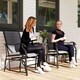 image 2 of Outsunny Double Glider Companion Rocking Garden Chairs Loveseat Grey and Brown