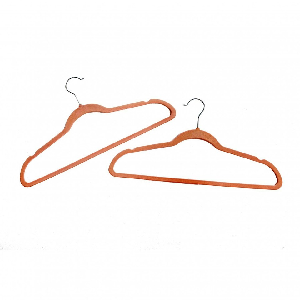 image 1 of Oypla Pack of 20 Pink Non-Slip Space Saving Velvet Clothes Garment Coat Suit Hangers