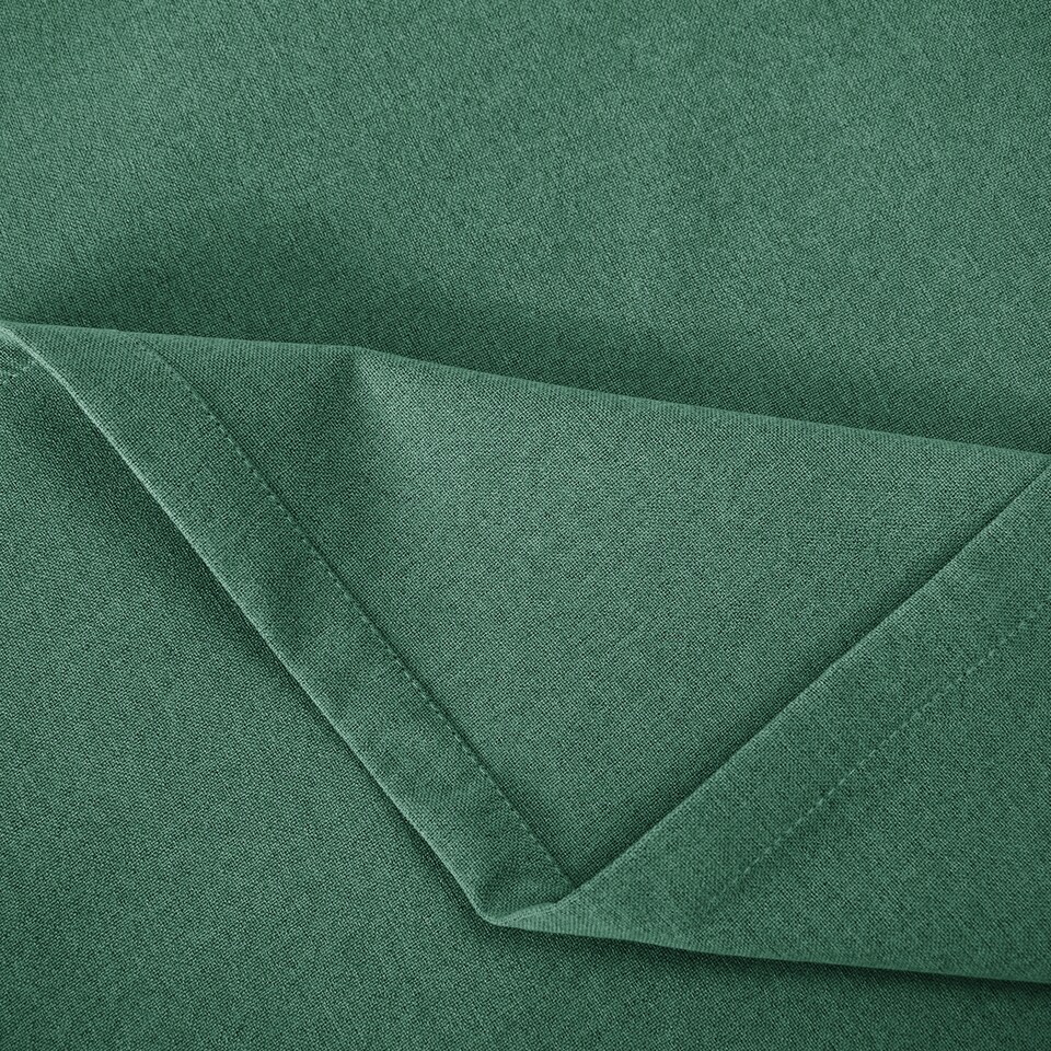 image 1 of Emerald Green Linen Blackout Eyelet Curtain Pair - 46 x 63 Inch Drop | Green | One Size