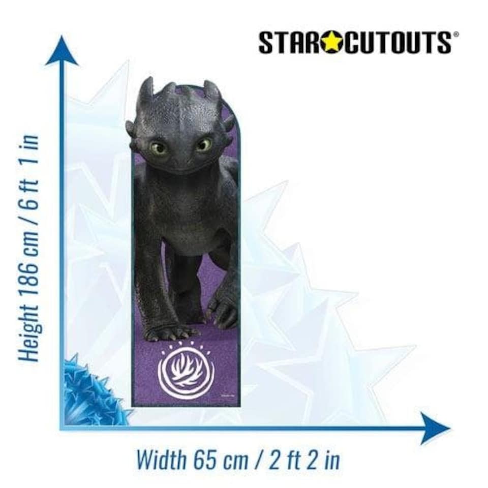 image 1 of Toothless 3D How To Train Your Dragon Live Action Single Backdrop Cardboard Cutout 186cm