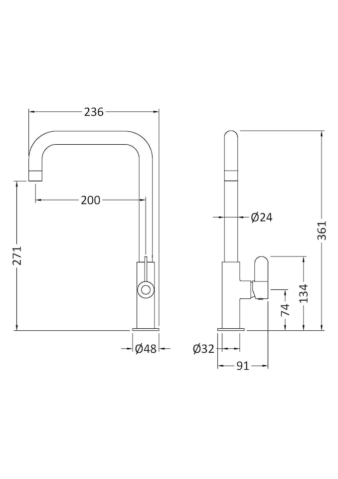 image 1 of Kuma Kitchen Mono Mixer Tap Single Lever Chrome | Silver | Chrome | 1