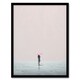 image 1 of Alone No 1 Minimalist Soft Pastel Peaceful Black Framed Wall Art Print A4