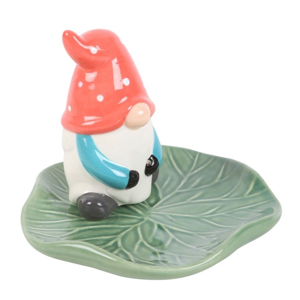 image 1 of Something Different Gonk Lily Pad Incense Holder - White/Green/Red - One Size