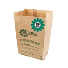 8L Paper Compostable Food Waste Caddy Liners (Small) - 200 Bags