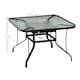 image 7 of Outsunny 106.5cm Square Patio Dining Table with Parasol Hole, Glass Top