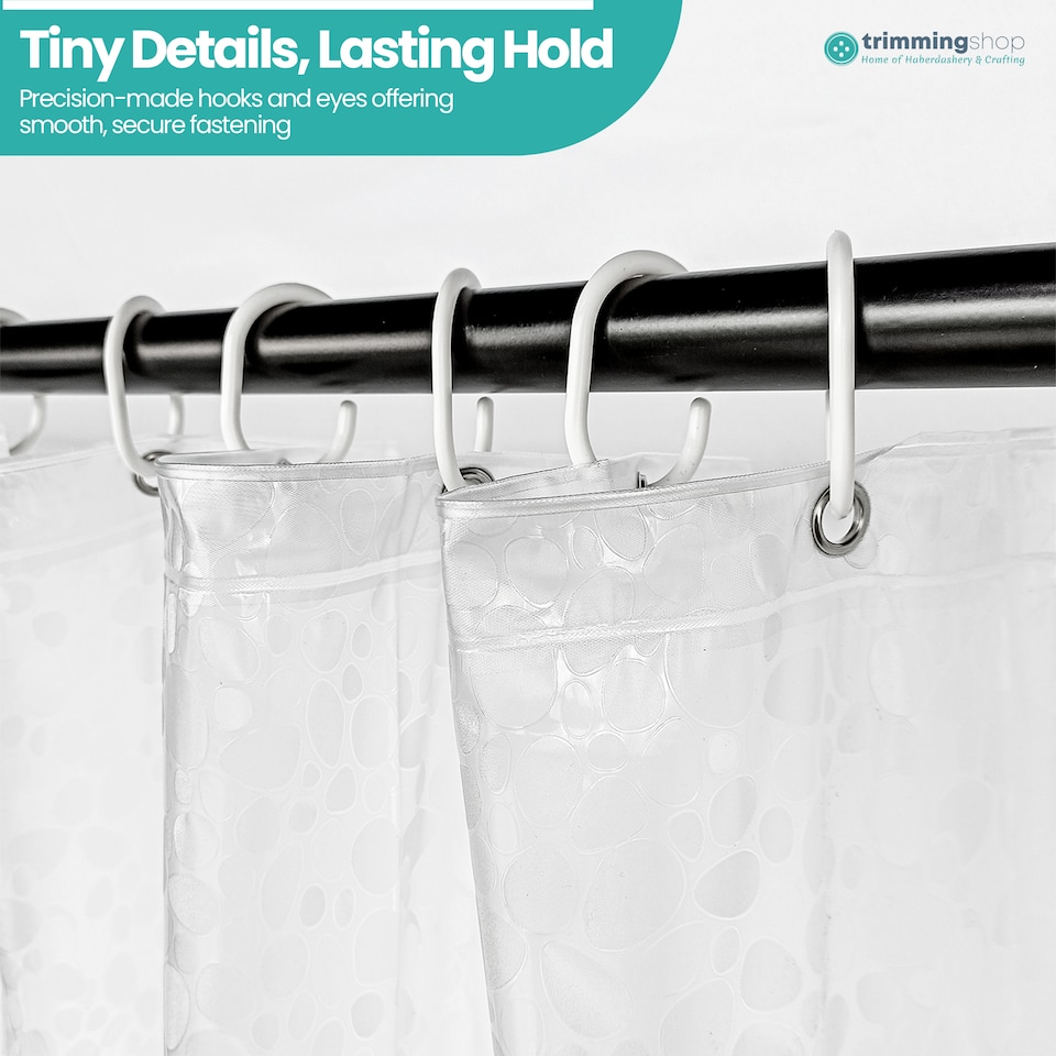 image 1 of PEVA Transparent Waterproof Shower Curtain with 12 Hooks - 180x200cm