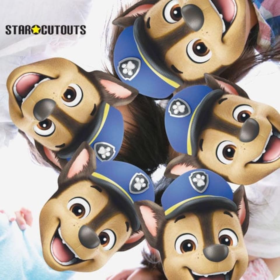 image 1 of Chase Paw Patrol Cardboard Face Masks - Pack of 6