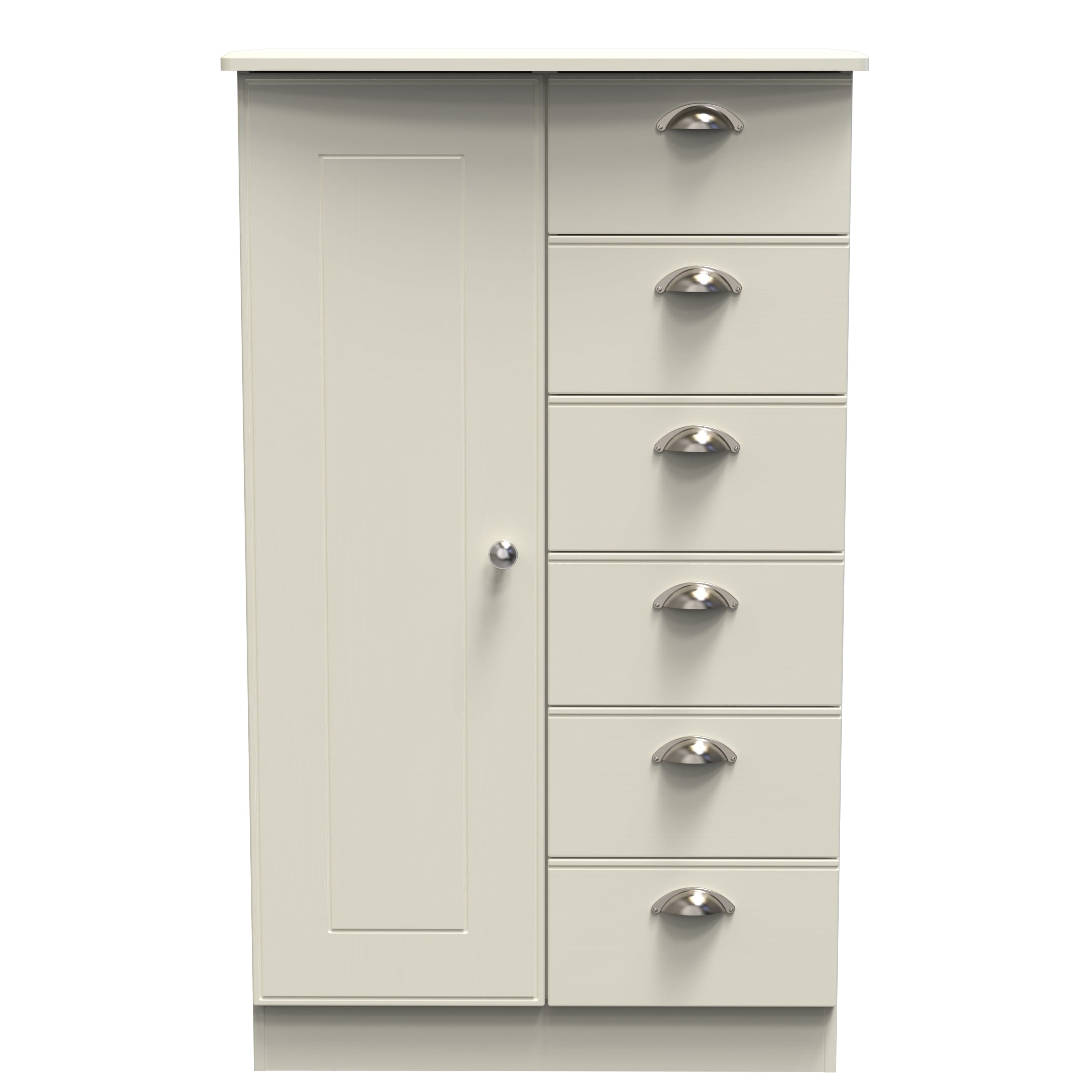 Albert 1 Door 5 Drawer Childrens Wardrobe in Cream Ash