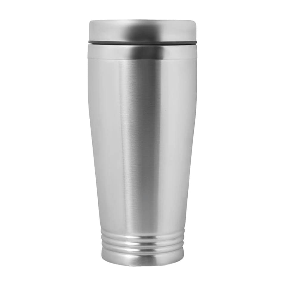 image 1 of MidOcean Rodeodrive Double Wall 400ml Travel Cup - Matt Silver - One Size Multi