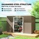 image 8 of Outsunny 9 x 4FT Metal Garden Storage Shed w/ 2 Door, Light Grey Wood Grain Grey