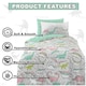 image 3 of VELVETIO Kids Dinosaur Doodle Duvet Cover Set Soft Reversible Beddings Multi | Single