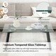 image 5 of COSTWAY Tempered Glass Coffee Table Rectangular Cocktail Table Black