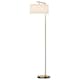 image 1 of HOMCOM Floor Lamp, Modern Standing Lamp with Linen Lampshade, Round Base for Living Room, Bedroom, Dining Room, 153cm, Gold and White