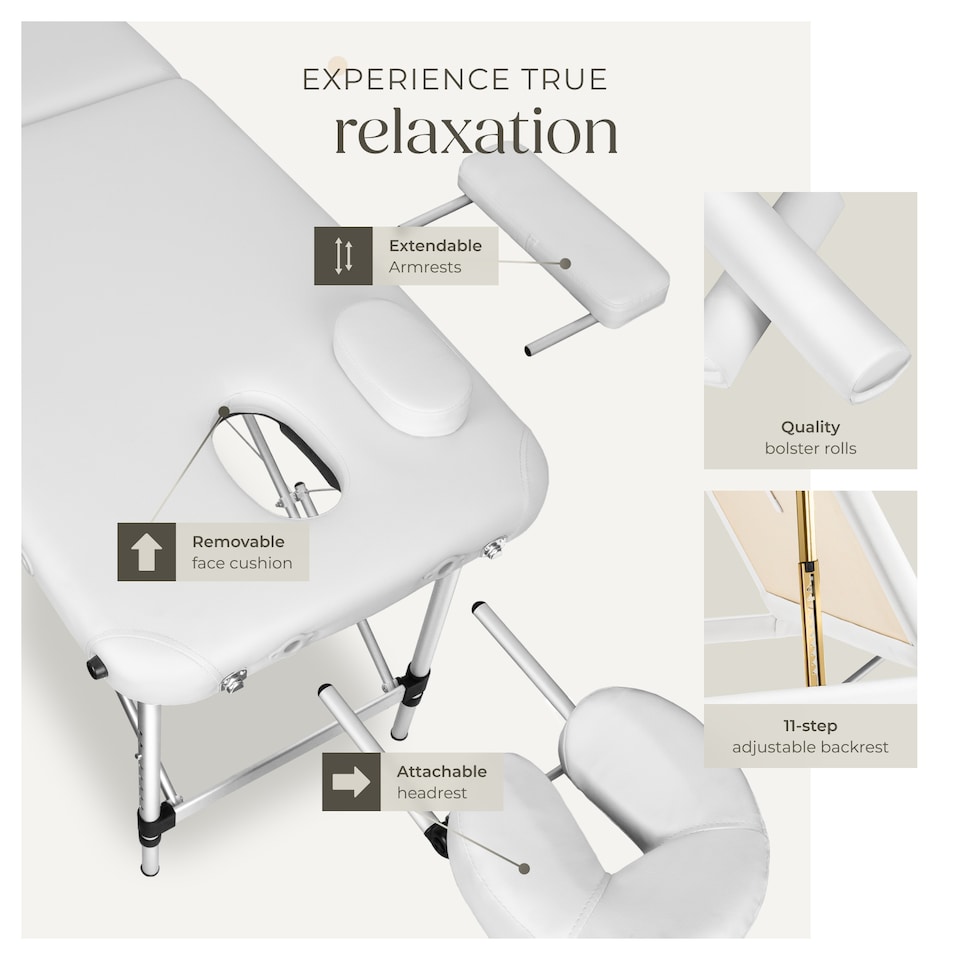 image 1 of Massage Table Set Massage Bench Massage Table Massage Bed Cosmetic Lounger Bag Bolsters Head And Armrests | White | white | 1