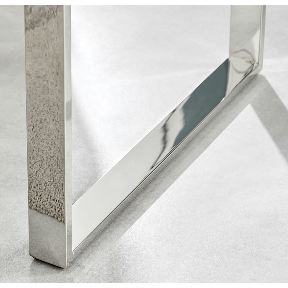 image 1 of Furniturebox Miami Modern Clear Glass And Chrome Metal Side End Table